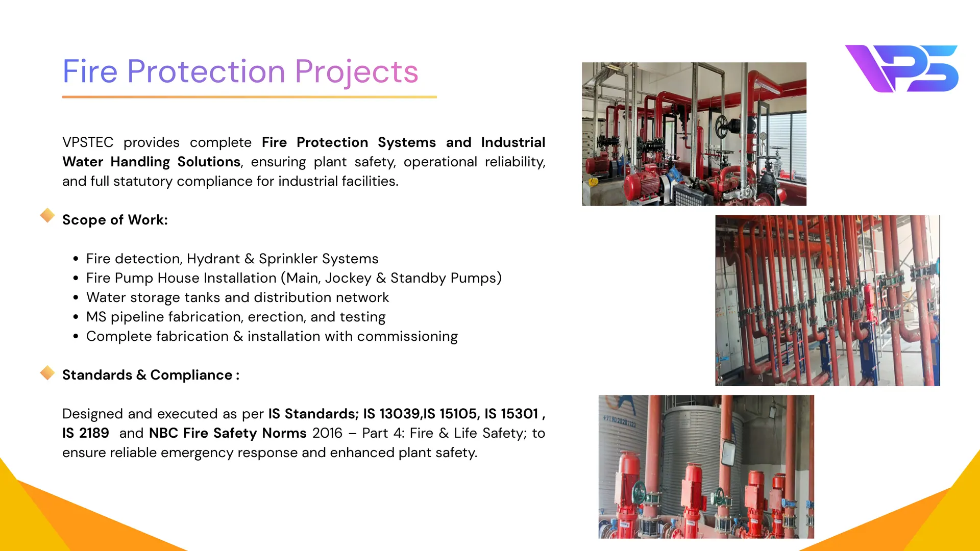 Fire Protection Projects. Company profile slide 1 of 18.