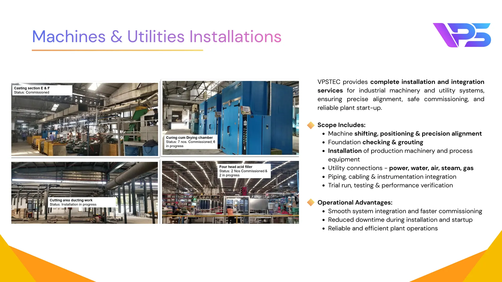 Machines & Utilities Installations. Company profile slide 3 of 18.