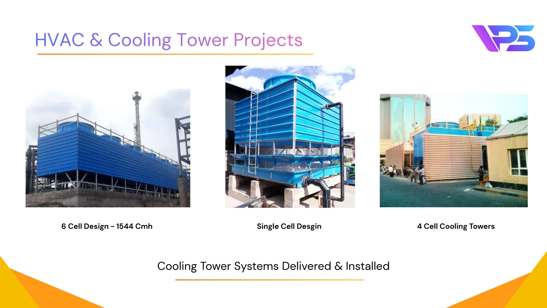 HVAC & Cooling Tower Projects. Company profile slide 5 of 18.