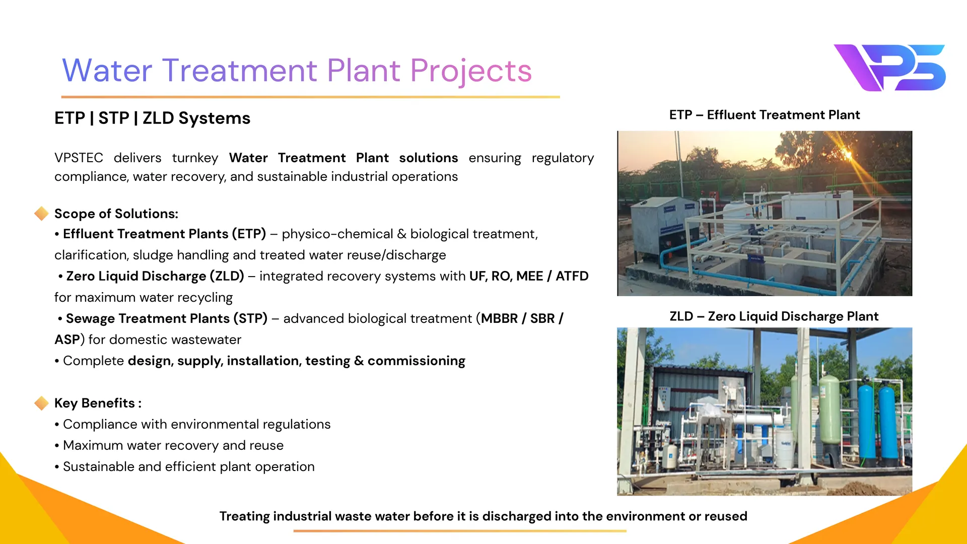 Water Treatment Plant Projects. Company profile slide 8 of 18.